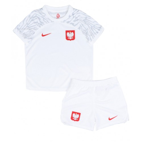 Fotballdrakt Barn Polen Hjemmedraktsett VM 2022 Kortermet (+ Korte bukser)
